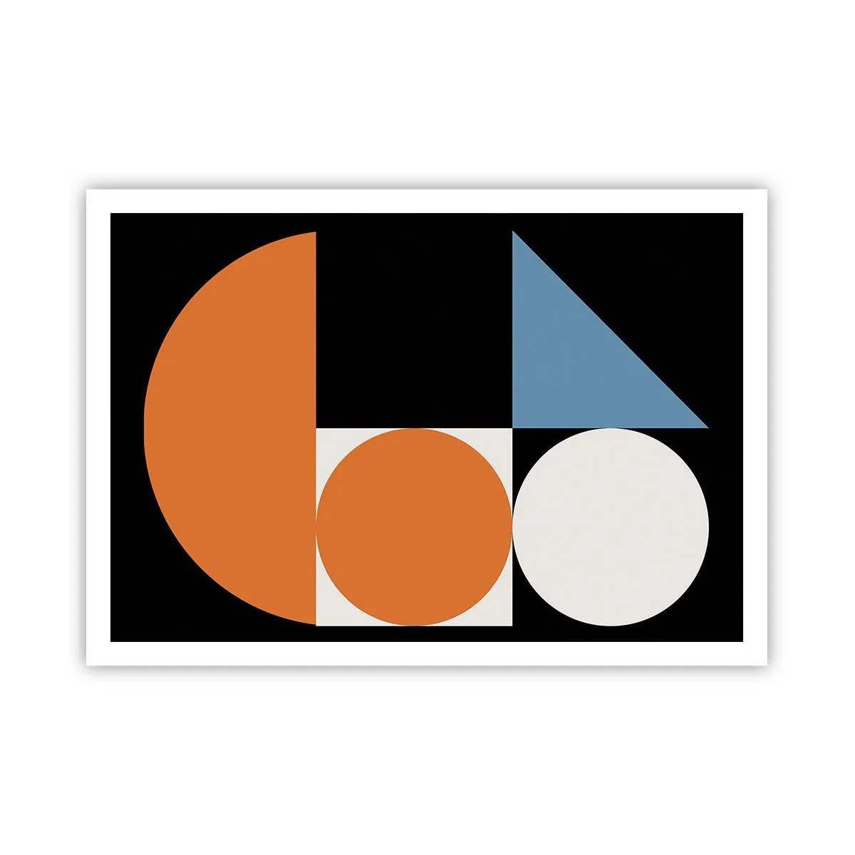 Poster - Geometrisches Muster mit bunten Formen auf schwarzem Hintergrund - 100x70cm - Bebilderte Anordnung - Moderne Wanddekoration für Wohnzimmer und Schlafzimmer ARTTOR