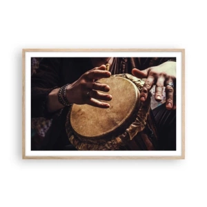 Poster in einem Rahmen aus heller Eiche - Im Rhythmus des Herzens - 91x61 cm