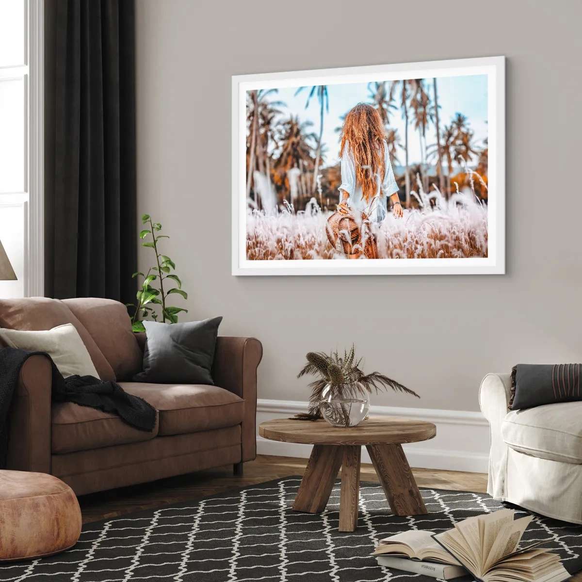 Poster in einem weißen Rahmen - Geboren aus Grasflaum - 40x30 cm