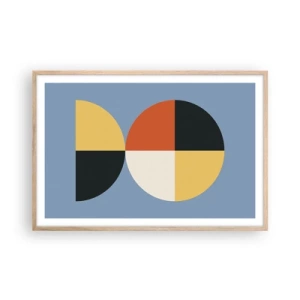 Poster in einem Rahmen aus heller Eiche - Beobachte und zähle - 91x61 cm