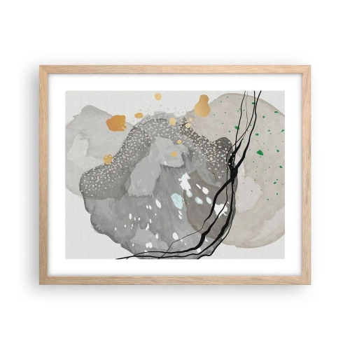 Poster in einem Rahmen aus heller Eiche - Organische Komposition - 50x40 cm