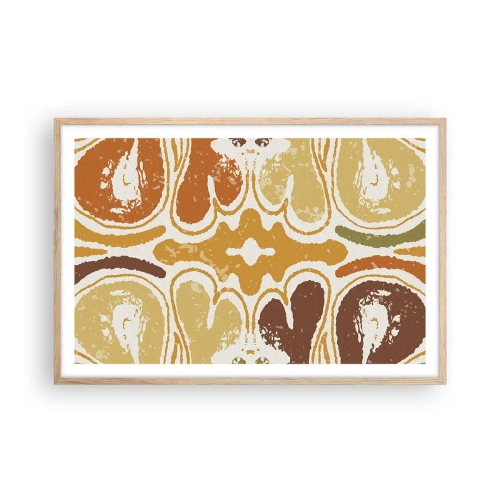 Poster in einem Rahmen aus heller Eiche - Sentimentale Abstraktion - 91x61 cm