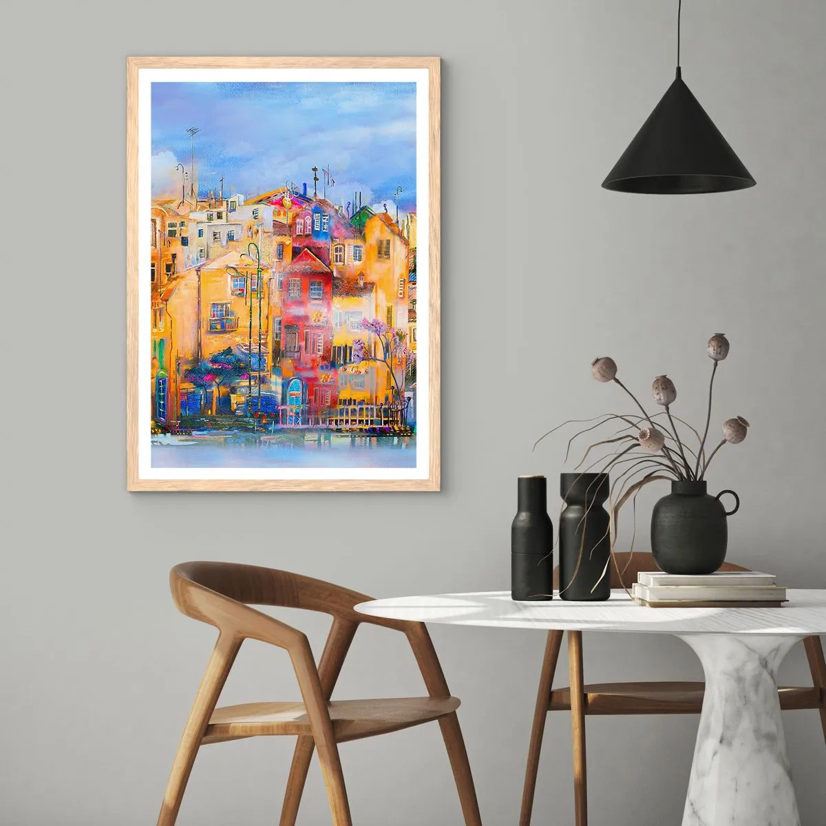 Poster in einem Rahmen aus heller Eiche - Wir sind zusammen - 61x91 cm