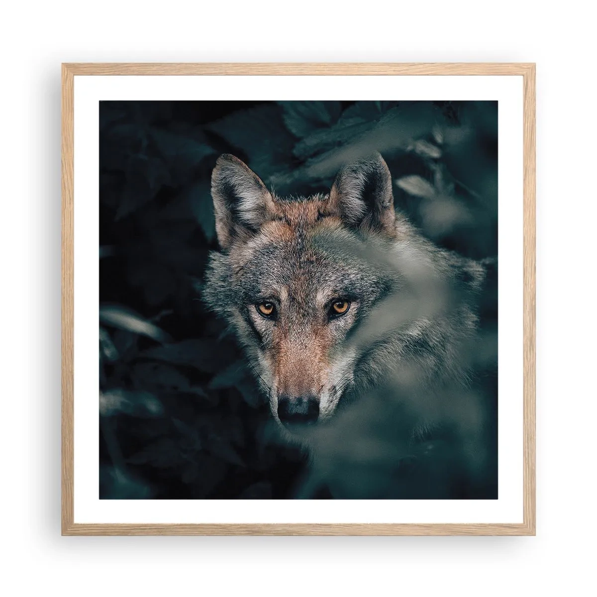 Poster in einem Rahmen aus heller Eiche - Jäger - 60x60 cm