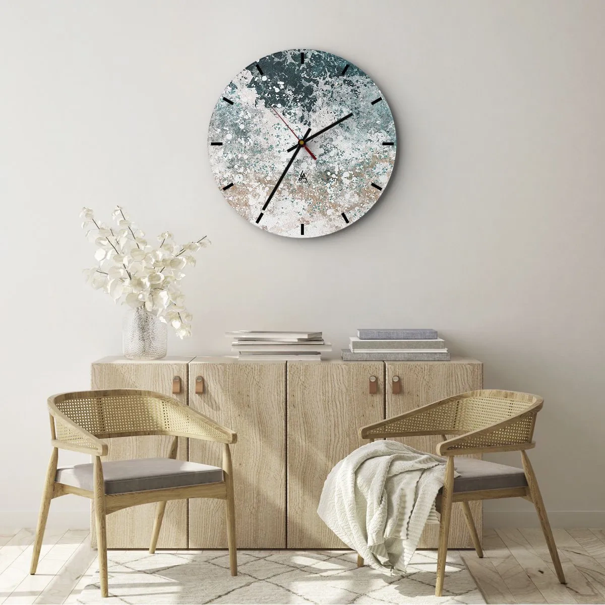 Wanduhr - Glasuhr - Meeresgeschichten - 40x40 cm