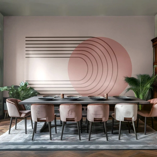 Fototapete Premium Sand - Minimalistische Abstraktion mit geometrischen Formen - 100x70cm - Unwiderstehliche Anziehungskraft - Moderne Wanddekoration für Wohnzimmer und Schlafzimmer ARTTOR