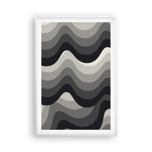 Poster in einem weißen Rahmen - Eine Welle nach der anderen - 61x91 cm
