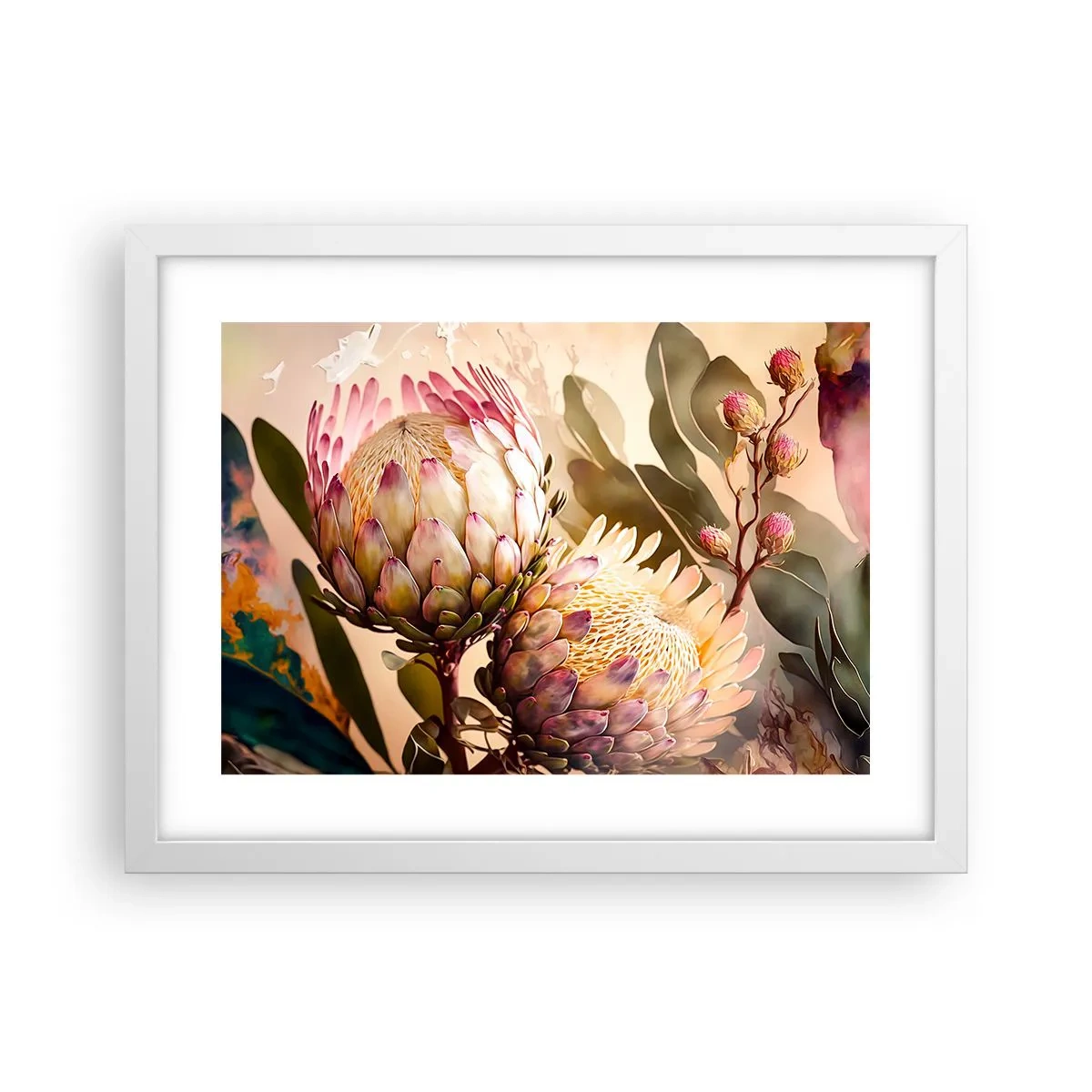 Poster in einem weißen Rahmen - Zärtlich umarmt - 40x30 cm