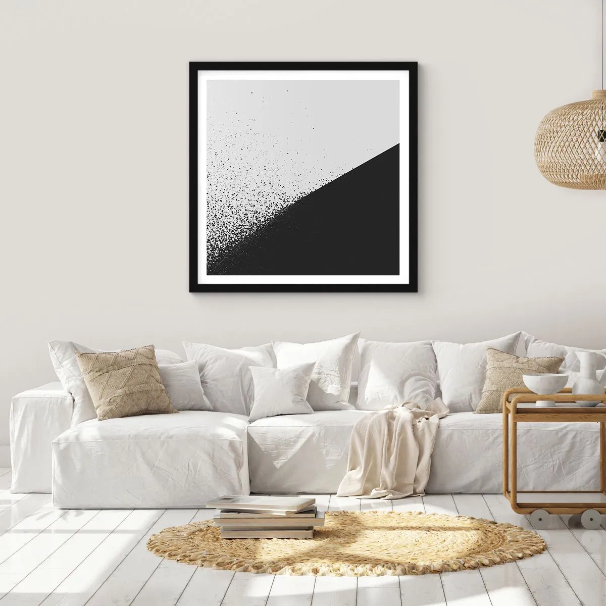 Poster in einem schwarzem Rahmen - Immer schneller, immer mehr - 50x50 cm