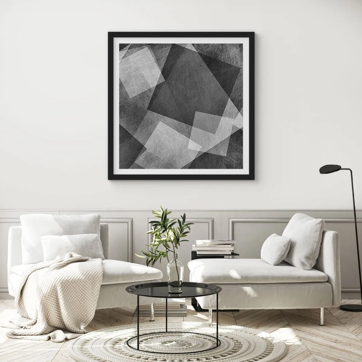 Poster in einem schwarzem Rahmen - Das ewige Symbol für Beständigkeit und Ordnung - 40x40 cm