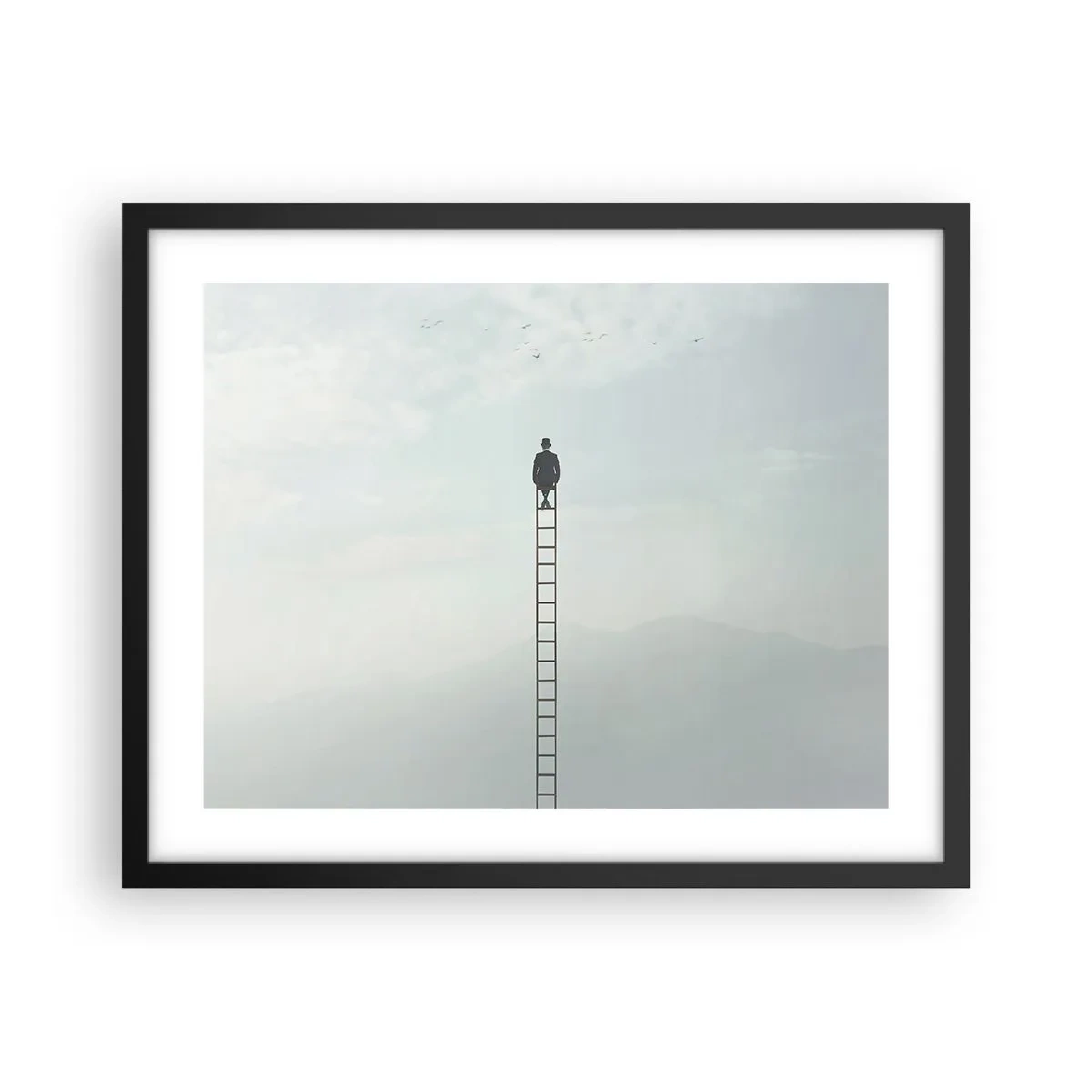 Poster in einem schwarzem Rahmen - Erhebe dich darüber! - 50x40 cm