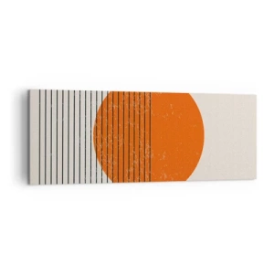 Bild auf Leinwand - Leinwandbild - Minimalistische Sonne mit geometrischen Linien - 140x50cm - Immer die Sonne - Moderne Wanddekoration für Wohnzimmer und Schlafzimmer ARTTOR