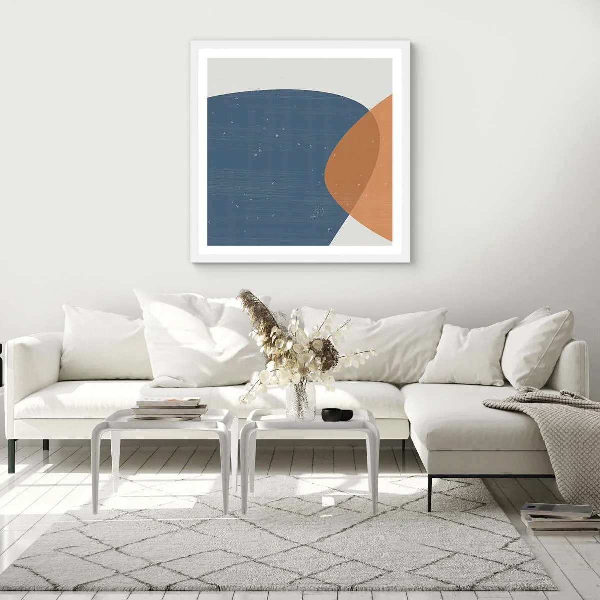 Poster in einem weißen Rahmen - Ovale und Einflüsse - 50x50 cm