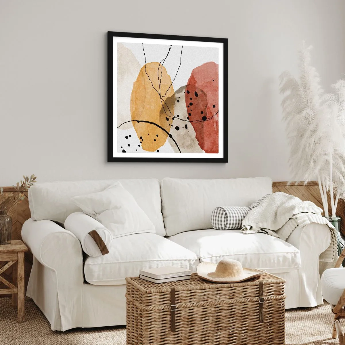 Poster in einem schwarzem Rahmen - Wie leichte, transparente Luft - 60x60 cm