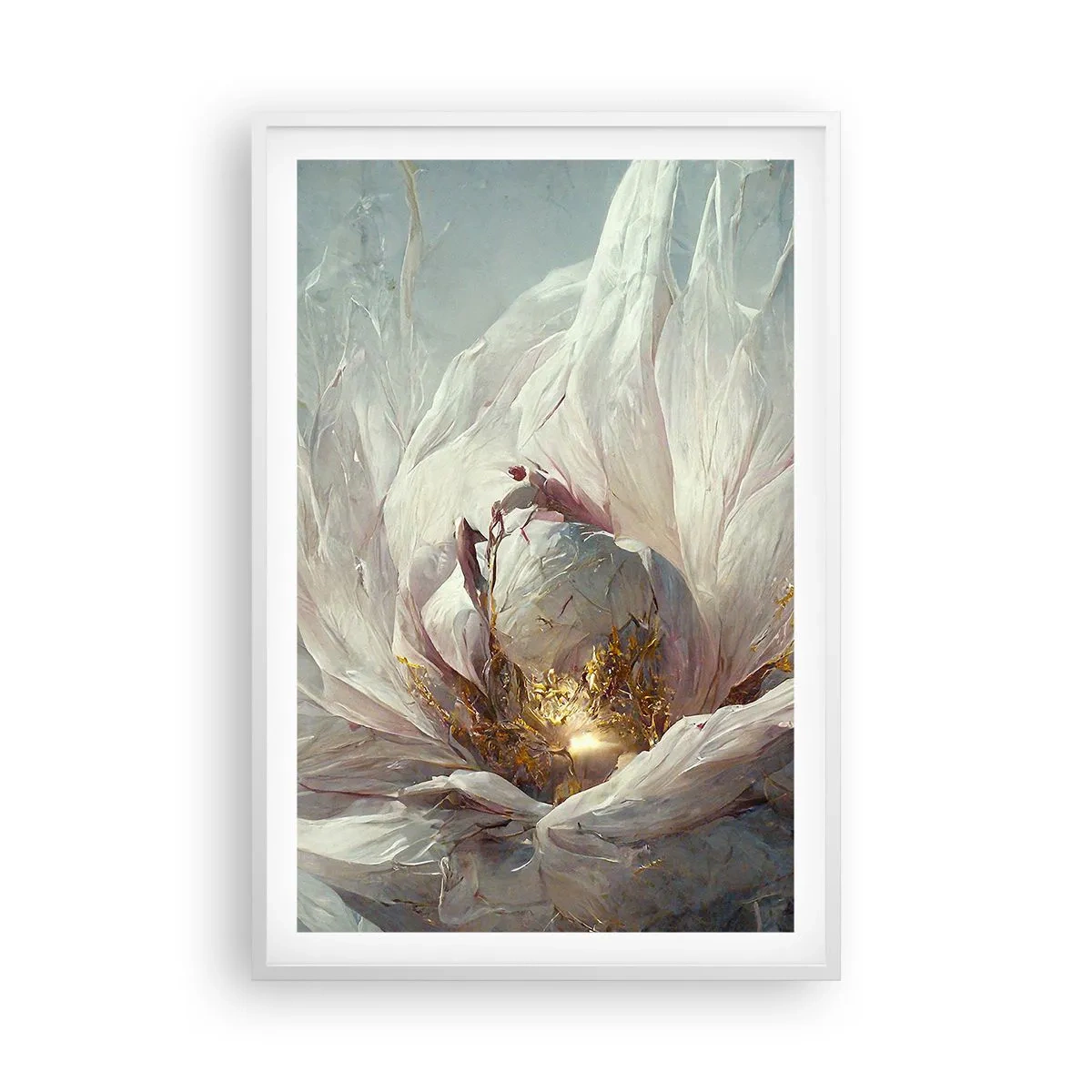 Poster in einem weißen Rahmen - Sie blüht alle hundert Jahre einmal - 61x91 cm