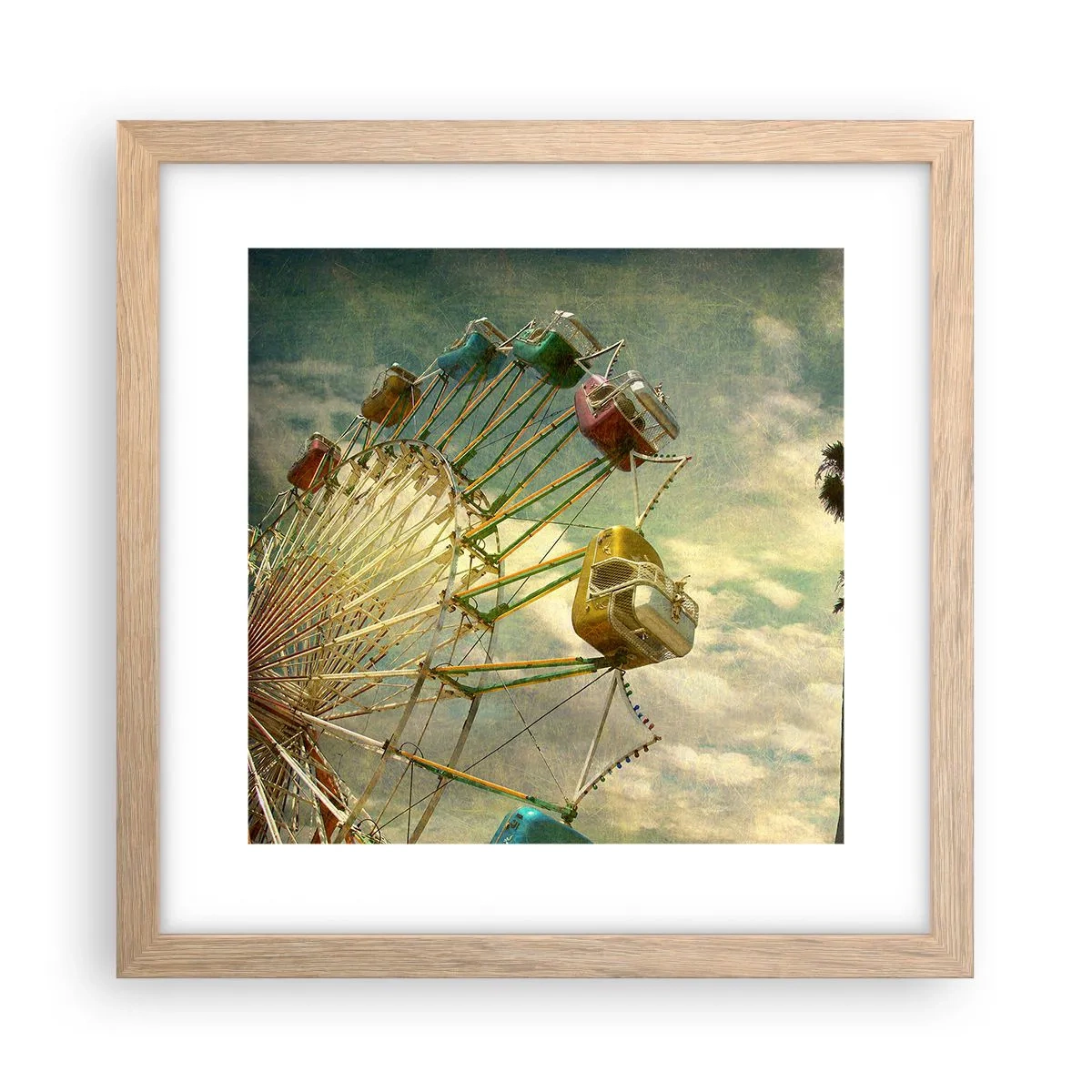 Poster in einem Rahmen aus heller Eiche - Es wird Spaß geben ... - 30x30 cm