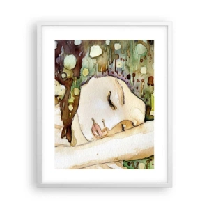 Poster in einem weißen Rahmen - Ein smaragd-violetter Traum - 40x50 cm