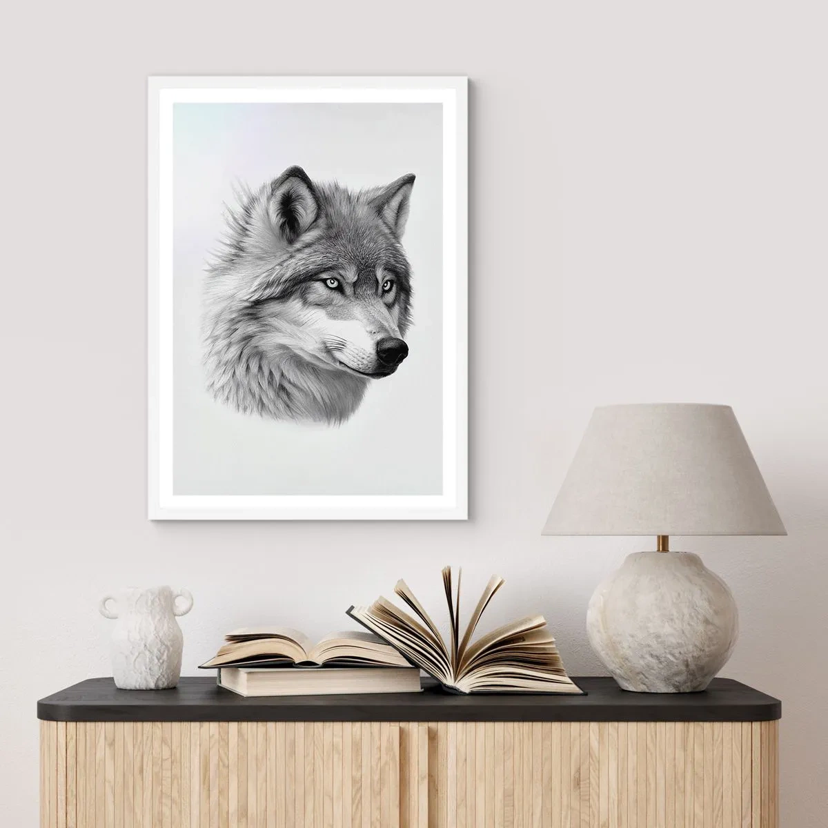 Poster in einem weißen Rahmen - Alpha – ohne Zweifel - 61x91 cm