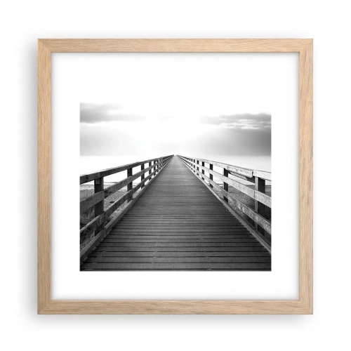 Poster in einem Rahmen aus heller Eiche - In die Ferne ... - 30x30 cm