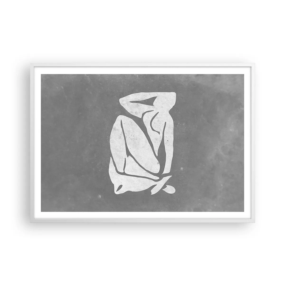 Poster in einem weißen Rahmen - In Gedanken versunken - 100x70 cm