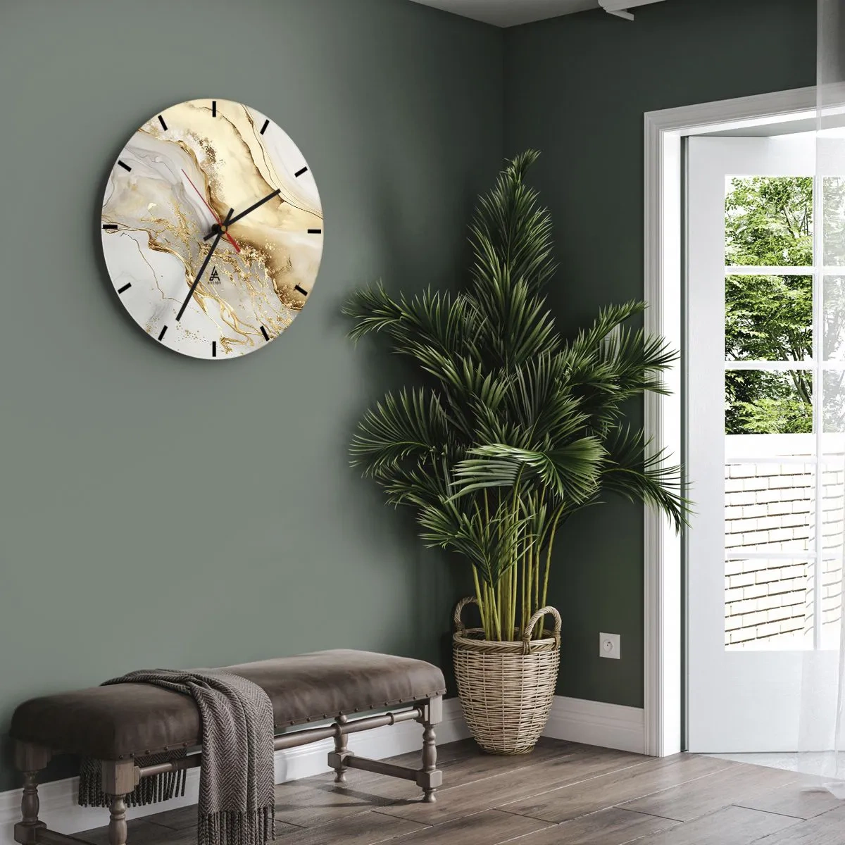 Wanduhr - Glasuhr - Abstraktion: Schönheit und Güte - 30x30 cm