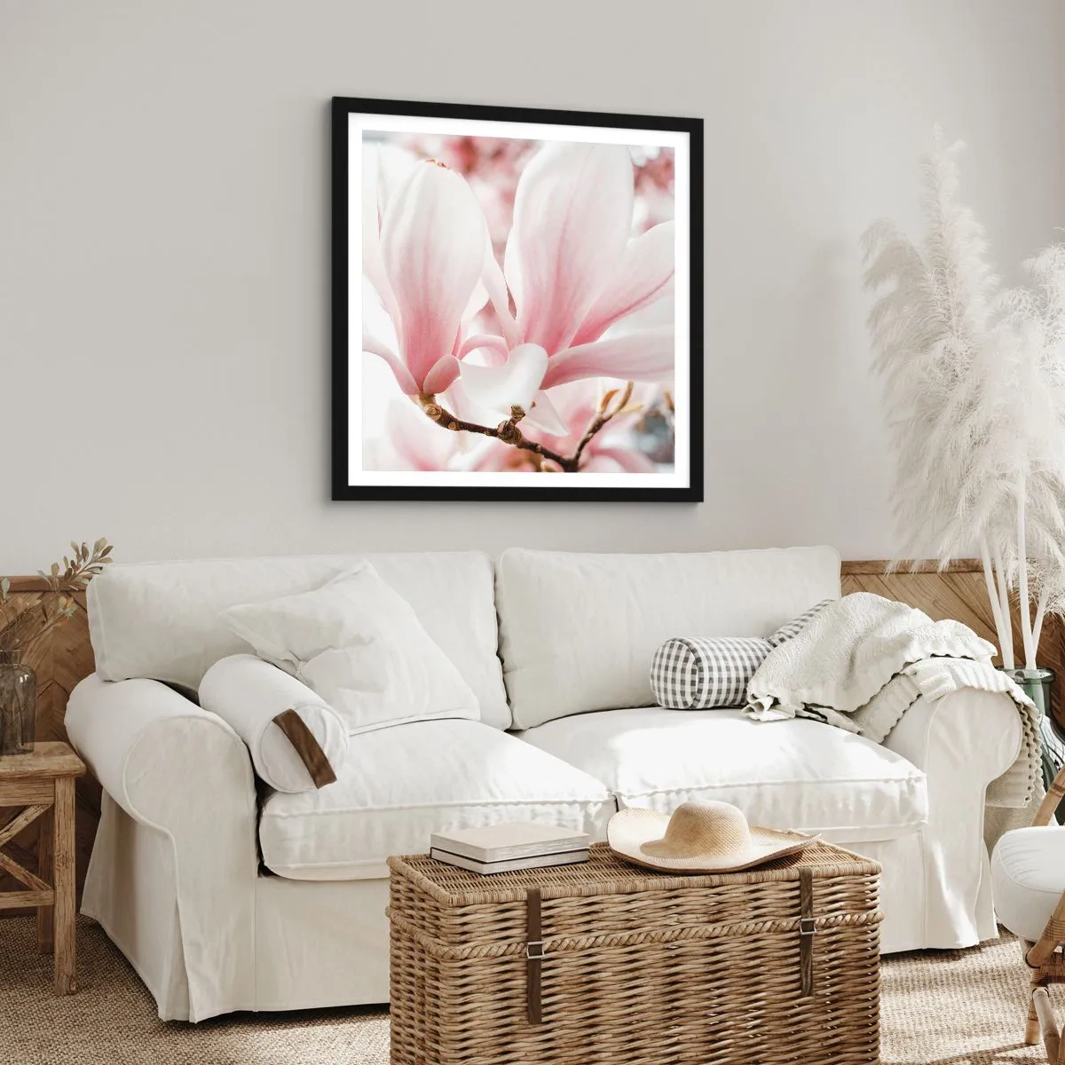 Poster in einem schwarzem Rahmen - Eine Fülle von Zärtlichkeit - 50x50 cm