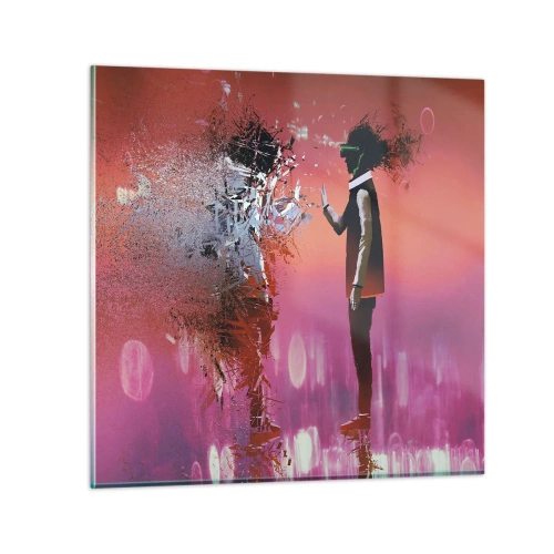 Glasbild - Bild auf glas - Kannst du dich selbst anschauen? - 30x30 cm