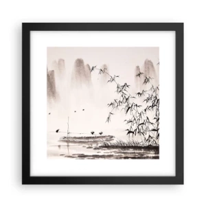 Poster in einem schwarzem Rahmen - Die Stille der Reisfelder - 30x30 cm