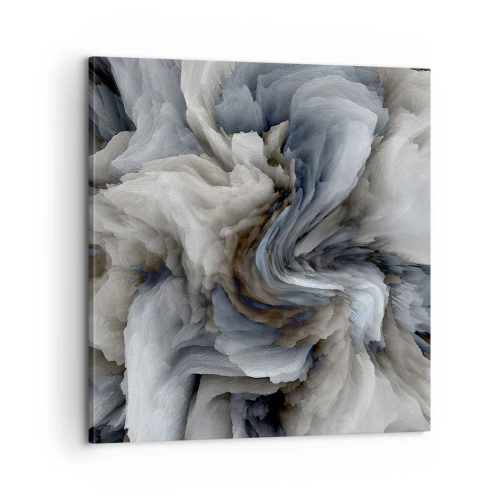 Bild auf Leinwand - Leinwandbild - Stein und Blume - 60x60 cm