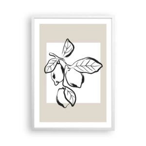 Poster in einem weißen Rahmen - Dort, wo Zitronen reifen… - 50x70 cm