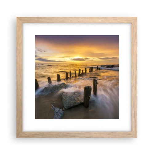 Poster in einem Rahmen aus heller Eiche - Die raue Schönheit der Ostsee - 30x30 cm