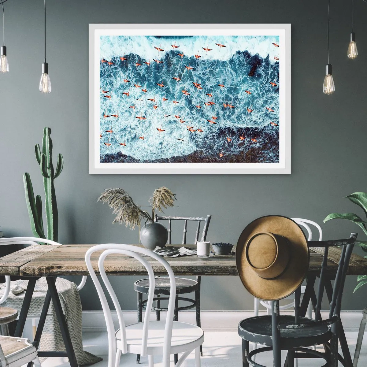 Poster in einem weißen Rahmen - Die Küstenparade - 100x70 cm