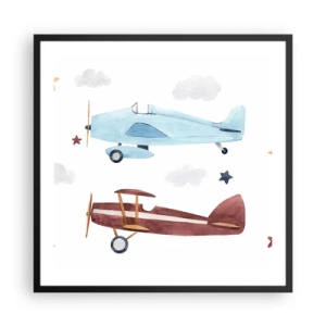 Poster in einem schwarzem Rahmen - Wir warten, Herr Pilot! - 60x60 cm