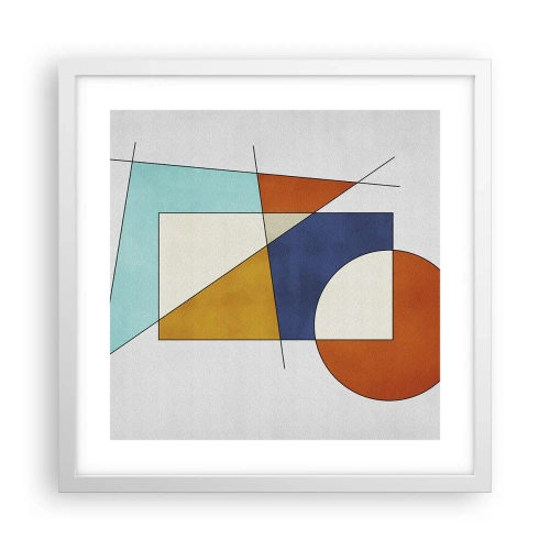 Poster in einem weißen Rahmen - Abstraktion: modernistisches Spiel - 40x40 cm
