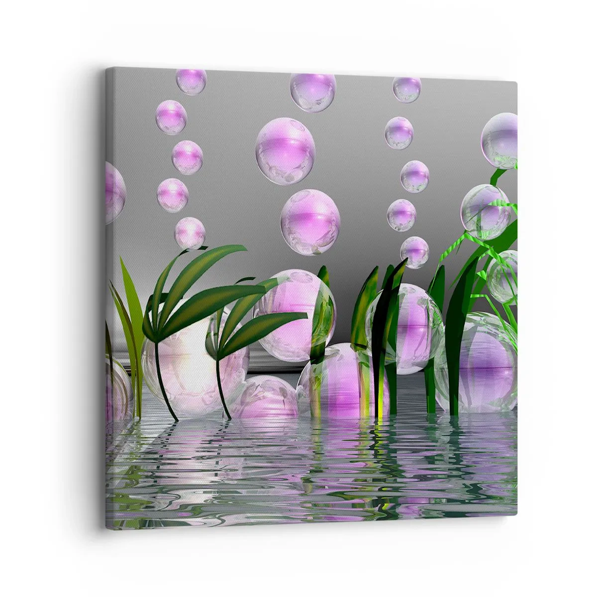 Bild auf Leinwand - Leinwandbild - Eine reflektierende Komposition aus Leichtigkeit und Leben - 30x30 cm