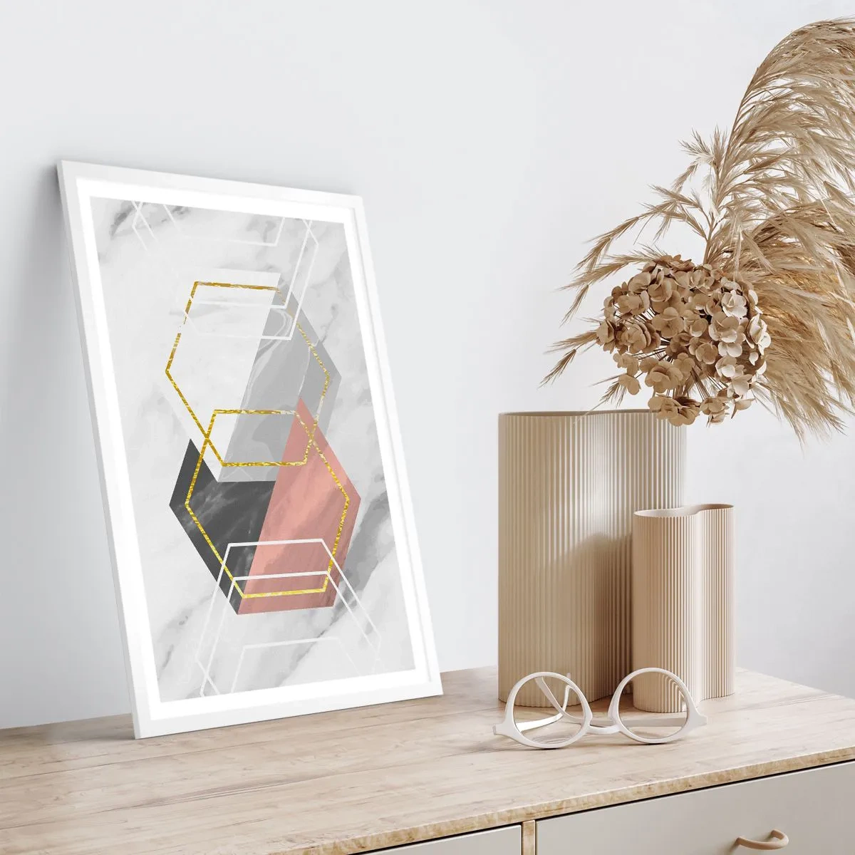 Poster in einem weißen Rahmen - Kettenkomposition - 30x40 cm