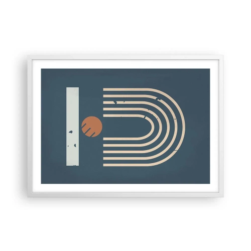 Poster in einem weißen Rahmen - Geometrie auf dem Granatapfel - 70x50 cm