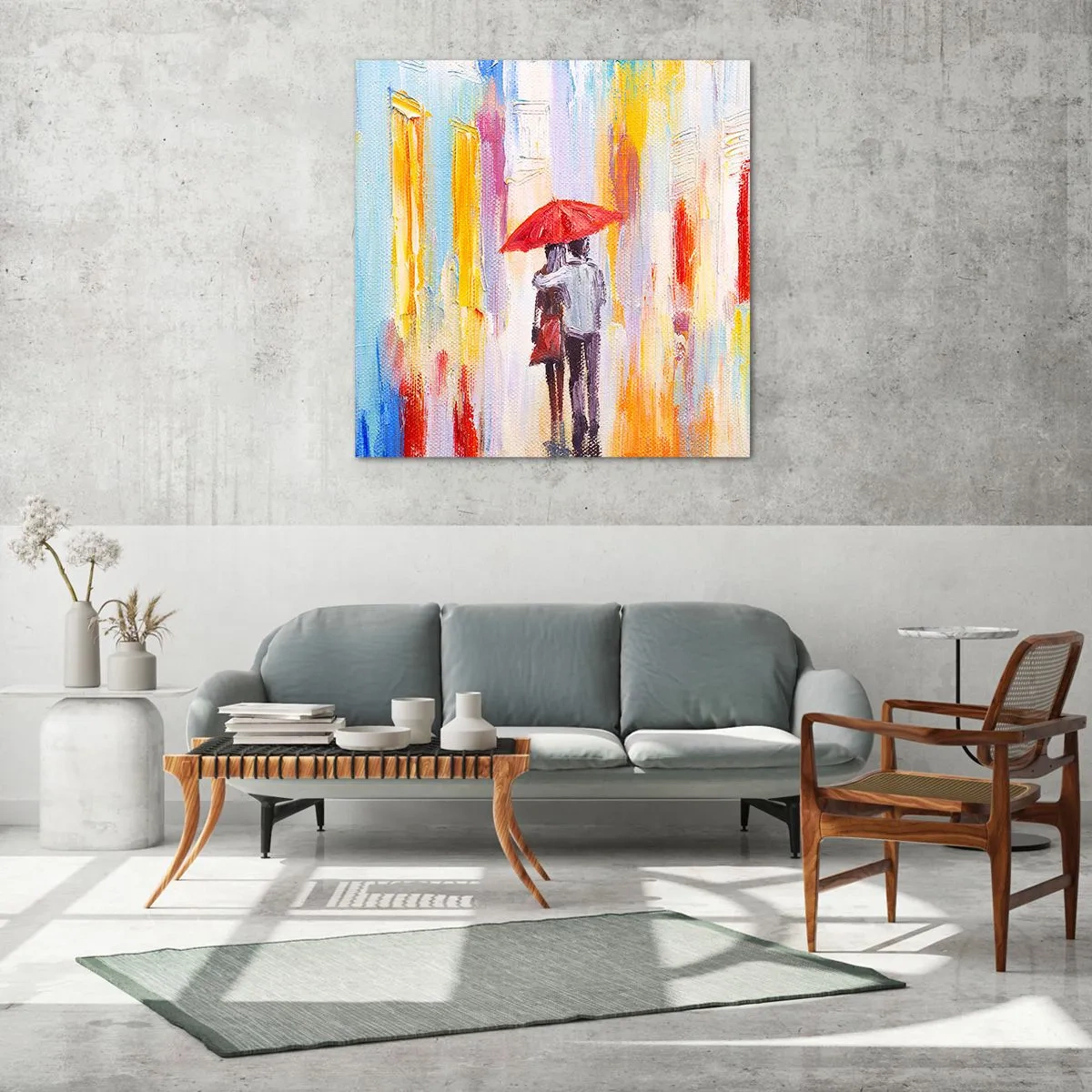 Glasbild - Bild auf glas - Lass es weiter regnen - 60x60 cm