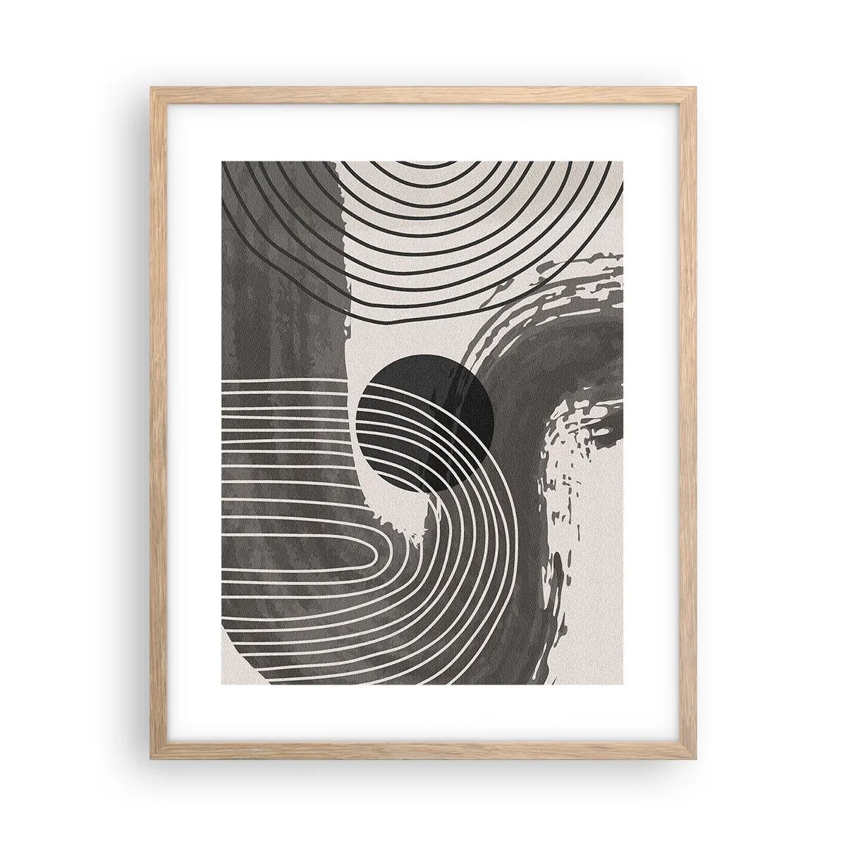Poster in einem Rahmen aus heller Eiche - Oval gewinnt - 40x50 cm