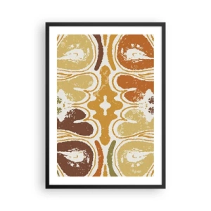 Poster in einem schwarzem Rahmen - Symmetrische Abstraktion in warmen Erdtönen - 50x70cm - Sentimentale Abstraktion - Moderne Wanddekoration für Wohnzimmer und Schlafzimmer ARTTOR