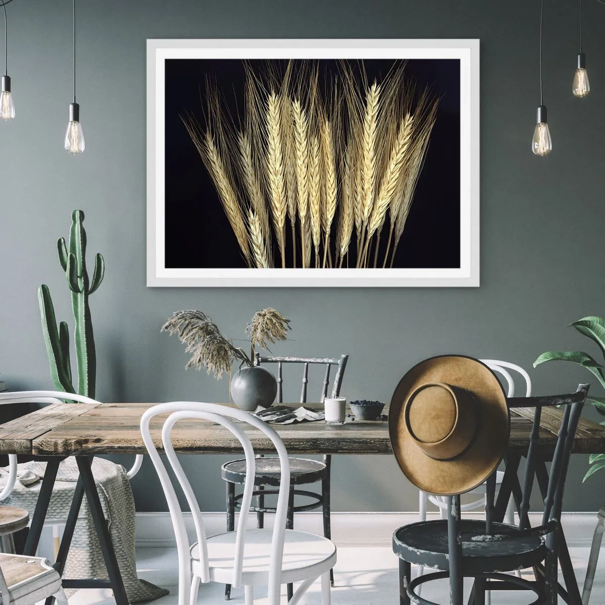 Poster in einem weißen Rahmen - Rustikale Magie - 100x70 cm