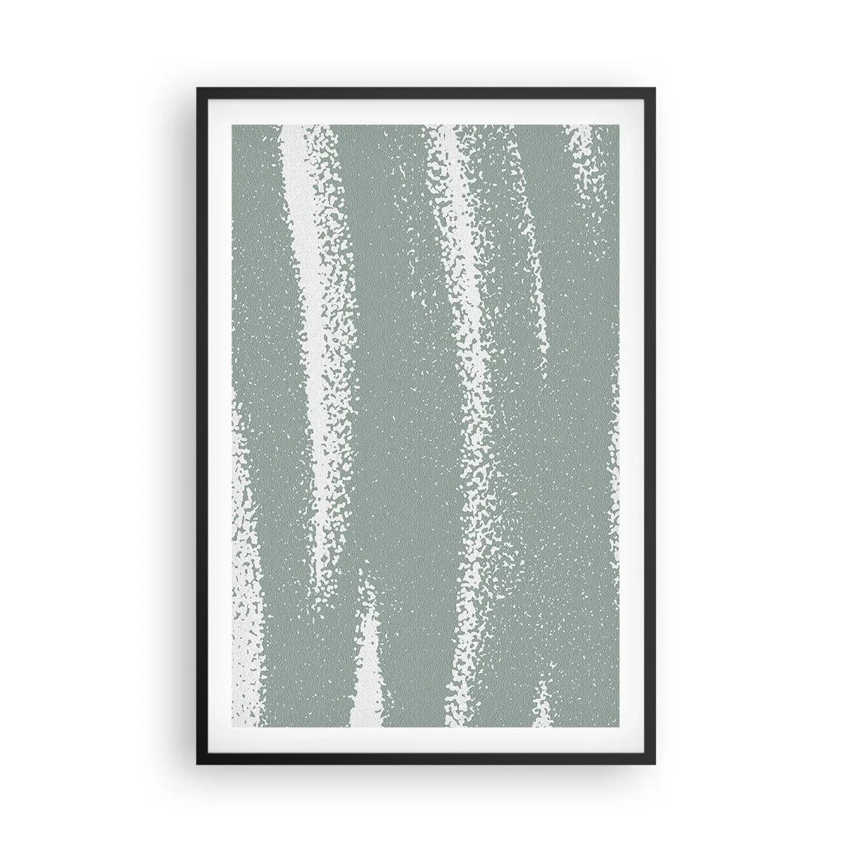 Poster in einem schwarzem Rahmen - Abstraktion im Winterklima - 61x91 cm