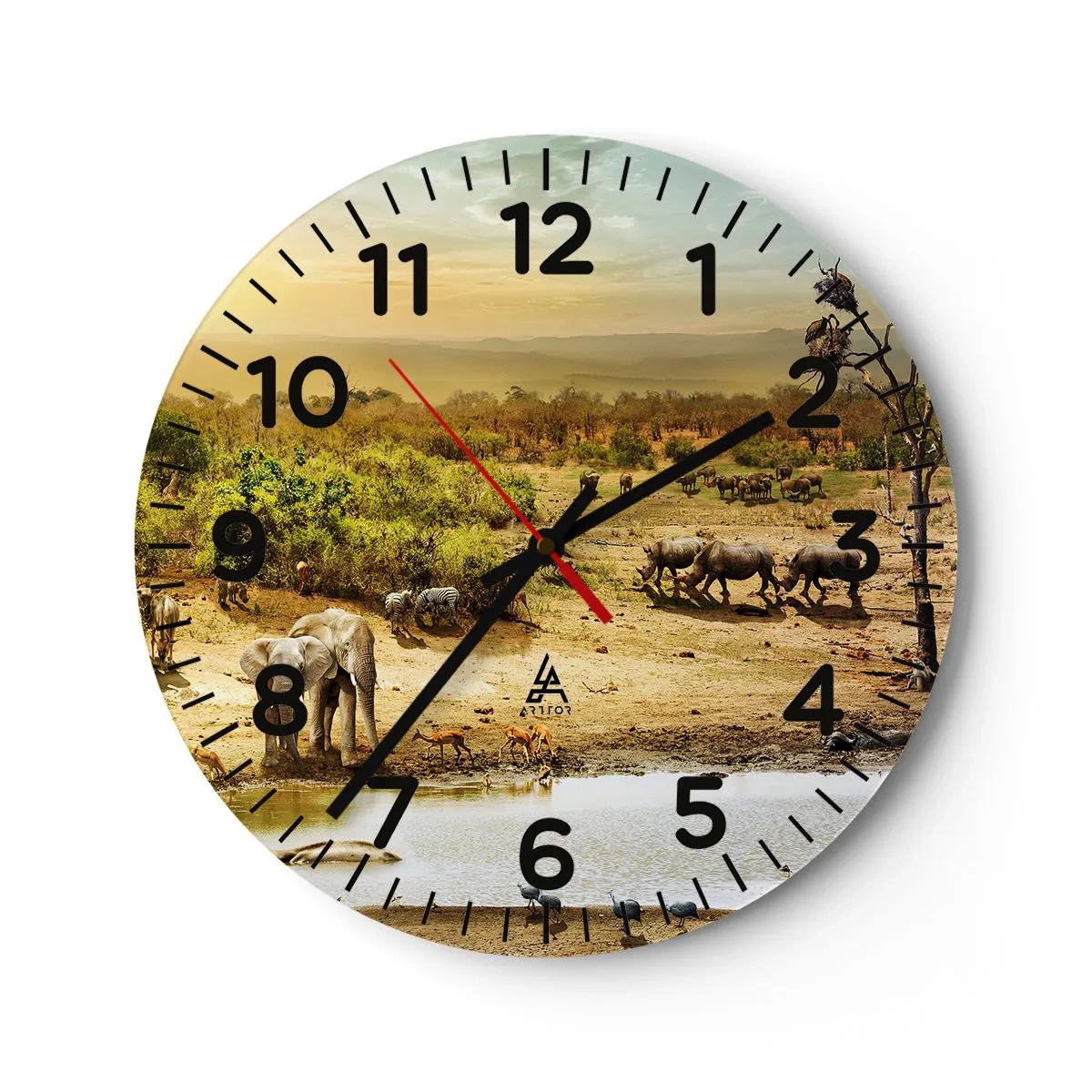 Wanduhr - Glasuhr - Ein Fluss floss aus Eden ... - 30x30 cm