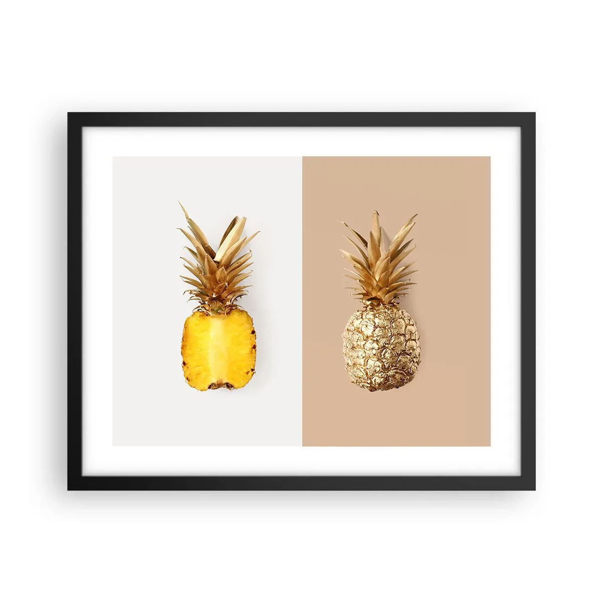 Poster in einem schwarzem Rahmen - Ananas für uns - 50x40 cm