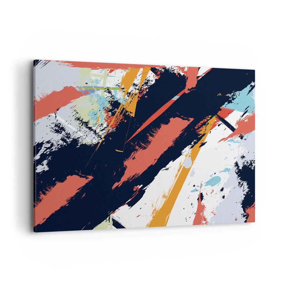 Bild auf Leinwand - Leinwandbild - Abstrakte Pinselstriche in leuchtenden Farben - 120x80cm - Dynamische Komposition - Moderne Wanddekoration für Wohnzimmer und Schlafzimmer ARTTOR