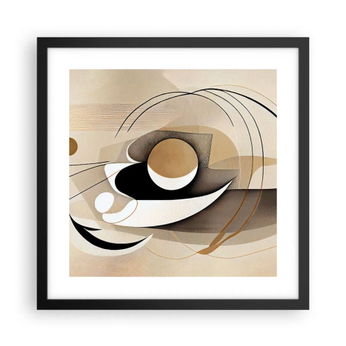 Poster in einem schwarzem Rahmen - Komposition: die Essenz des Wortes - 40x40 cm