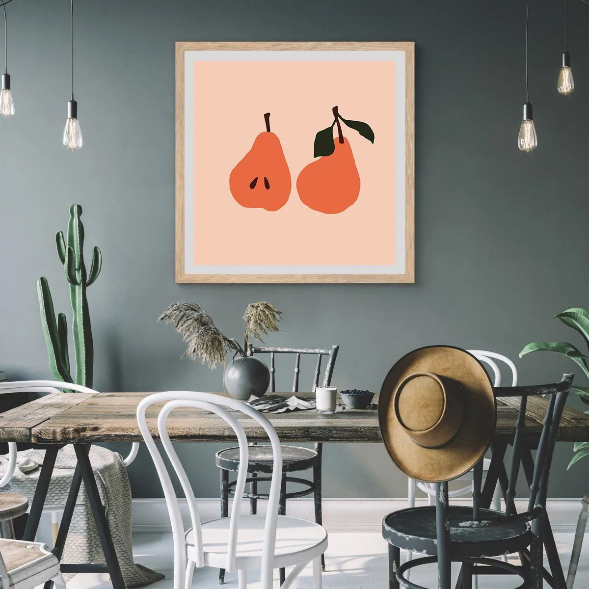 Poster in einem Rahmen aus heller Eiche - Pure Süße - 60x60 cm