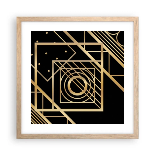 Poster in einem Rahmen aus heller Eiche - Goldene Geometrie - 40x40 cm