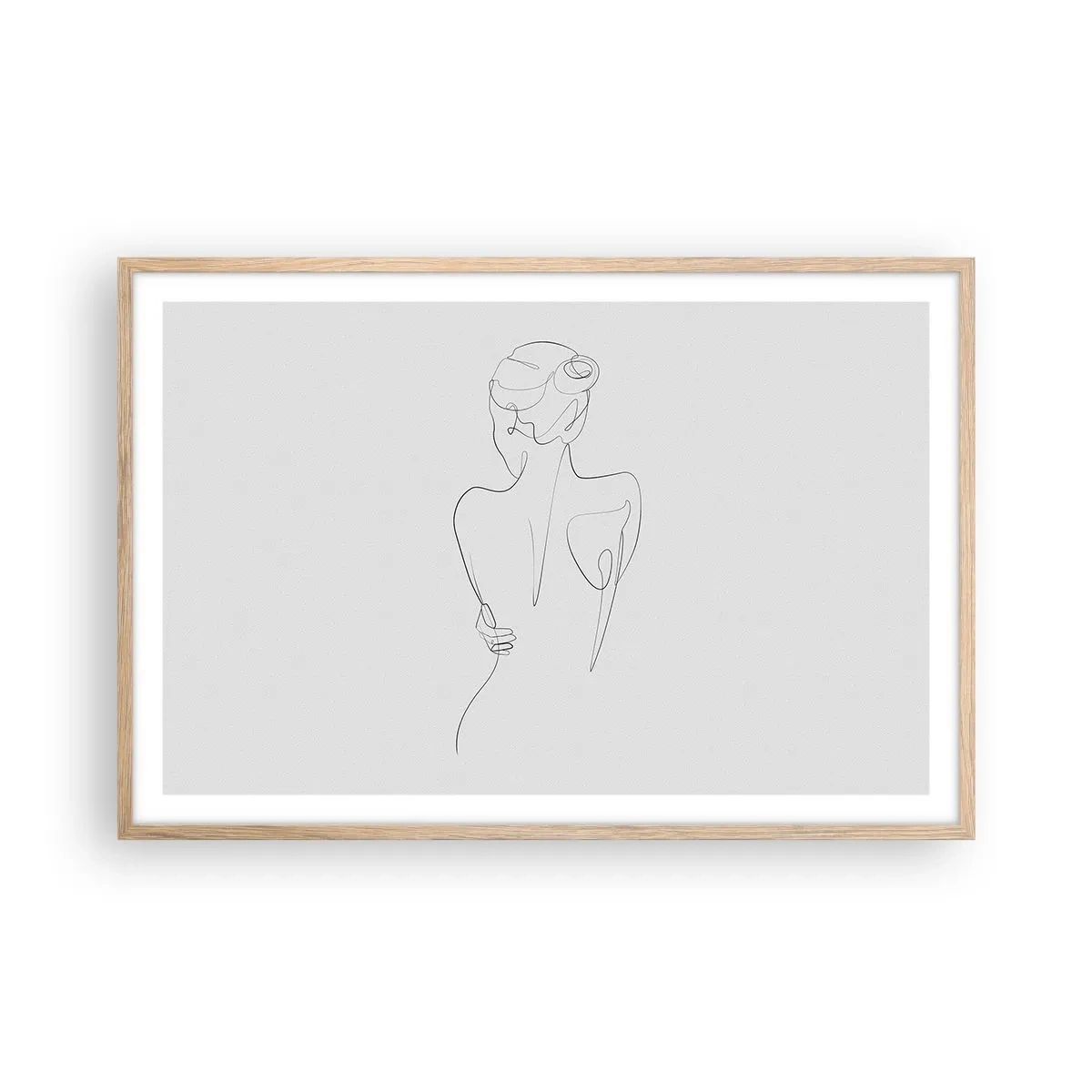 Poster in einem Rahmen aus heller Eiche - Körpermusik - 91x61 cm