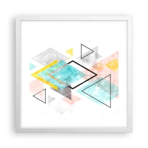 Poster in einem weißen Rahmen - Geometrisches Spiel - 40x40 cm